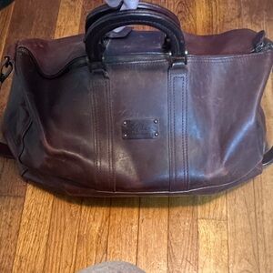 L.L. Bean Dark Brown Leather Duffel Bag